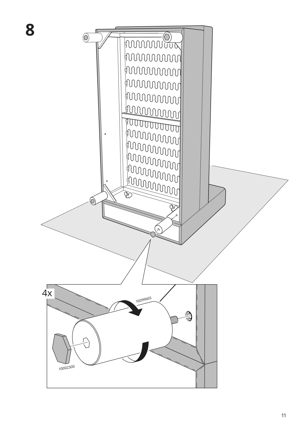 Assembly instructions for IKEA Aelvdalen 3 seat sleeper sofa with chaise knisa dark gray | Page 11 - IKEA ÄLVDALEN 3-seat sleeper sofa with chaise 205.306.64