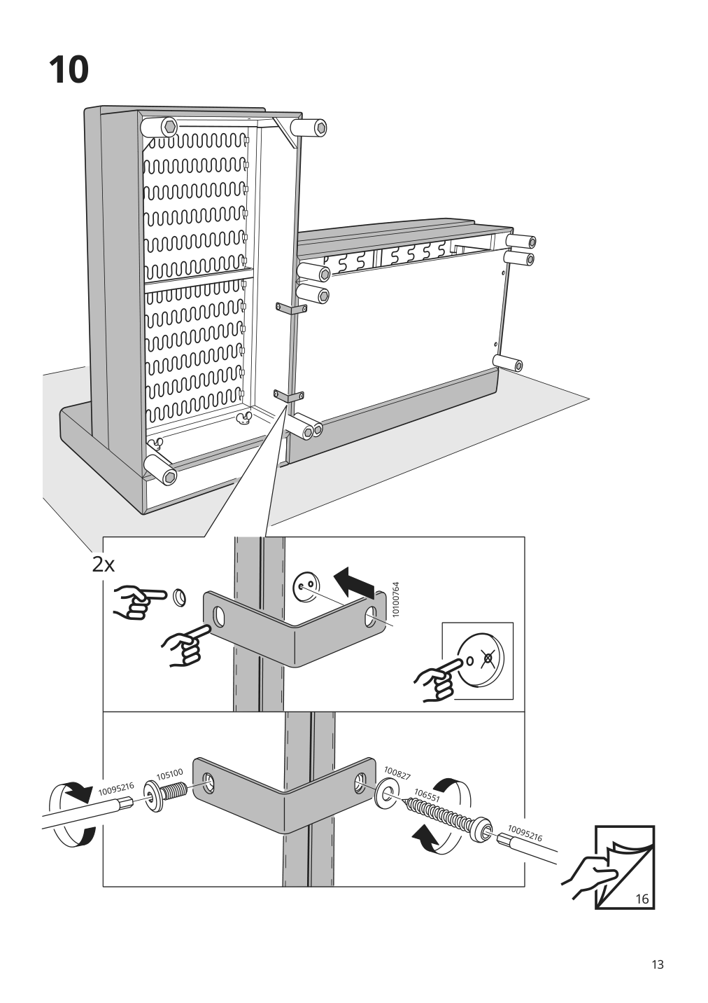 Assembly instructions for IKEA Aelvdalen 3 seat sleeper sofa with chaise knisa gray beige | Page 13 - IKEA ÄLVDALEN 3-seat sleeper sofa with chaise 105.306.69