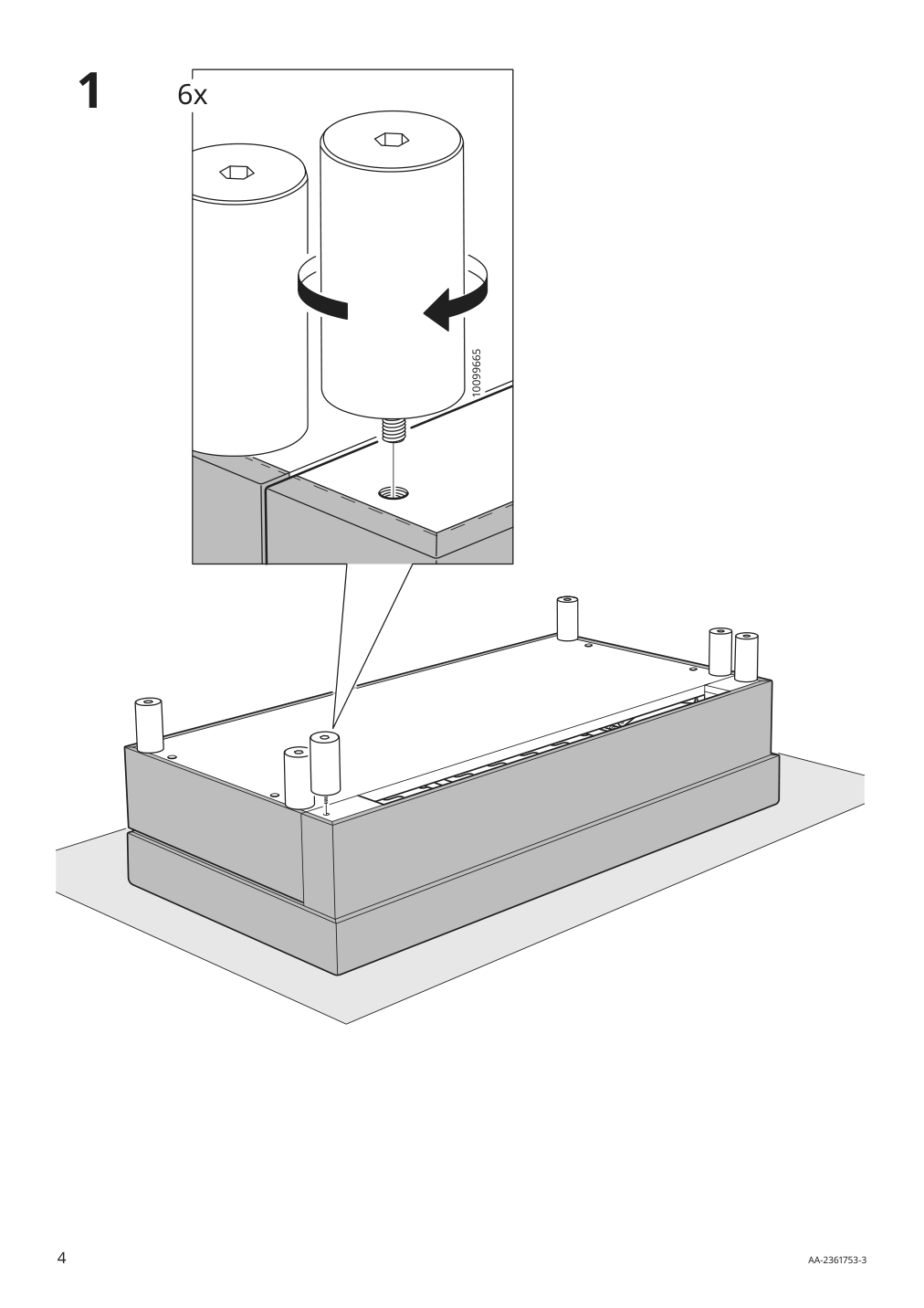 Assembly instructions for IKEA Aelvdalen 3 seat sleeper sofa with chaise knisa dark gray | Page 4 - IKEA ÄLVDALEN 3-seat sleeper sofa with chaise 205.306.64