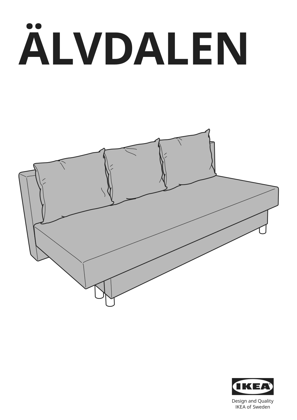 Assembly instructions for IKEA Aelvdalen sleeper sofa knisa dark gray | Page 1 - IKEA ÄLVDALEN sleeper sofa 804.625.96