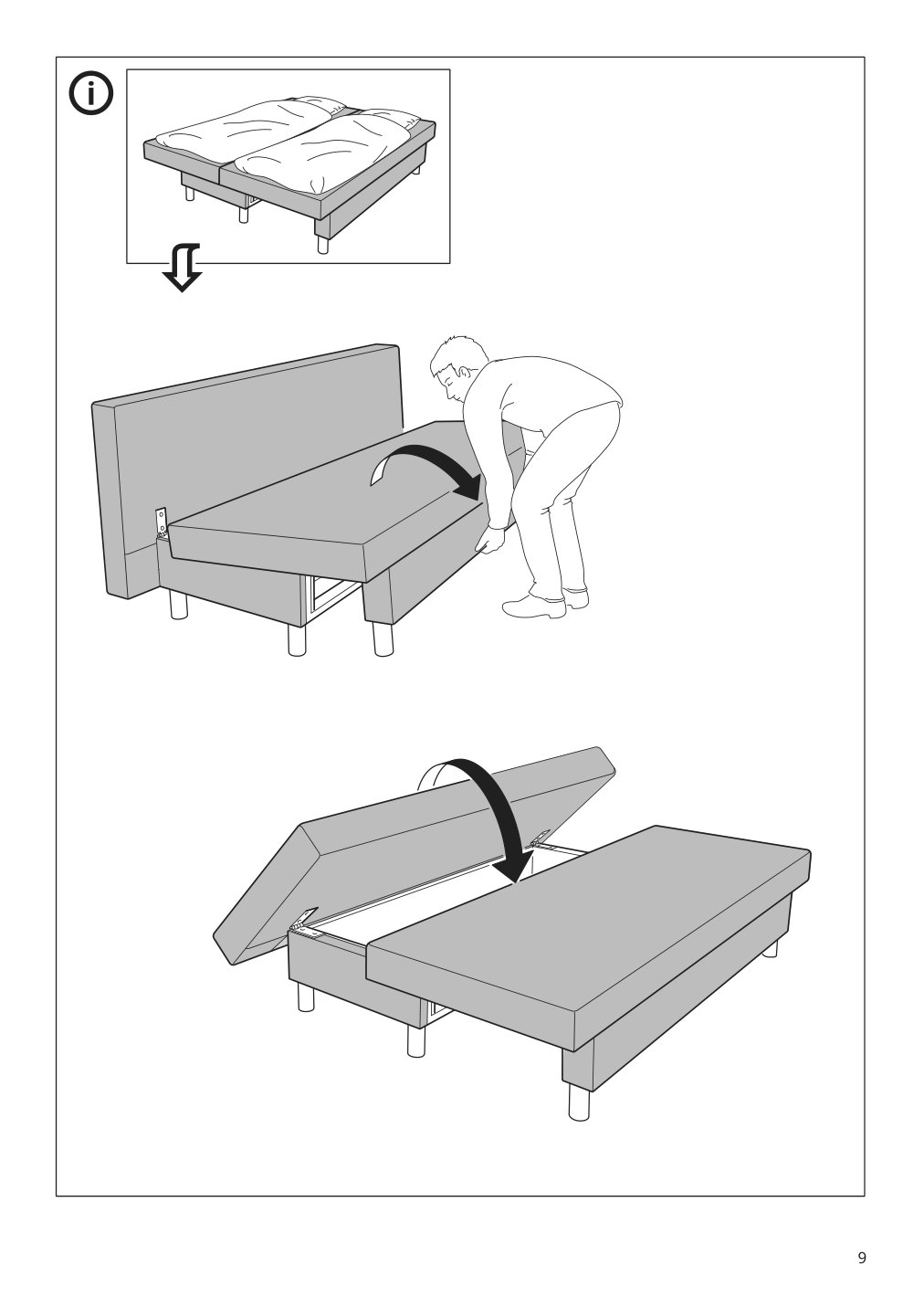 Assembly instructions for IKEA Aelvdalen sleeper sofa knisa dark gray | Page 9 - IKEA ÄLVDALEN sleeper sofa 804.625.96