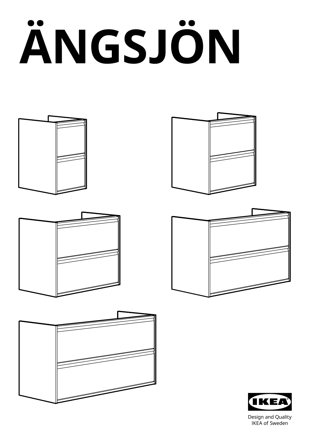 Assembly instructions for IKEA Aengsjoen bathroom vanity with drawers high gloss white | Page 1 - IKEA ÄNGSJÖN / KATTEVIK Bathroom vanity with sink & faucet 995.341.93