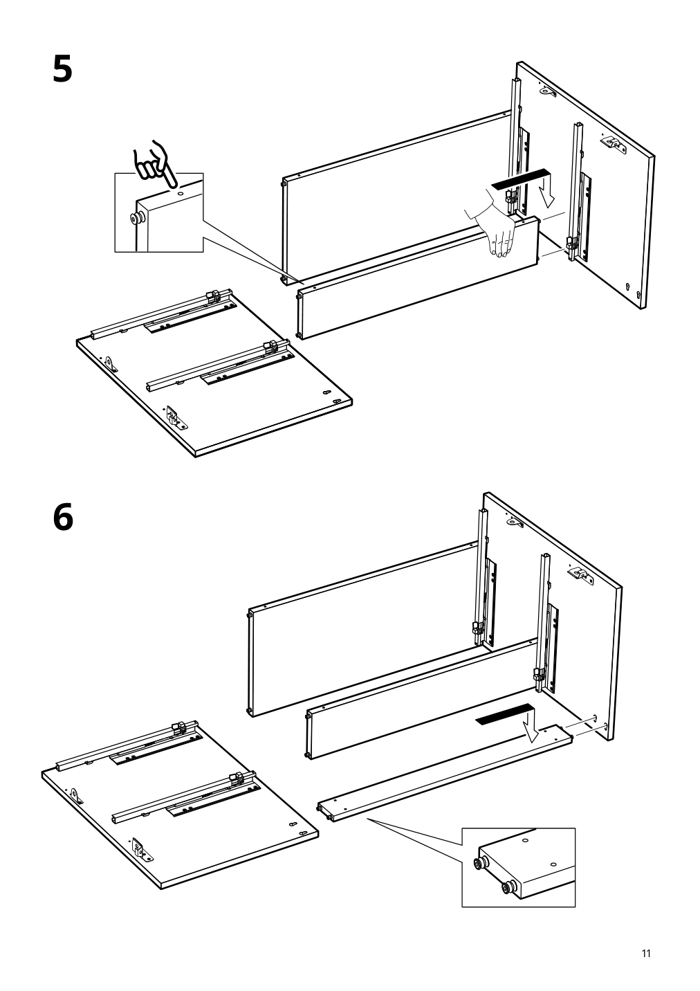 Assembly instructions for IKEA Aengsjoen bathroom vanity with drawers high gloss white | Page 11 - IKEA ÄNGSJÖN / KATTEVIK Bathroom vanity with sink & faucet 995.341.93