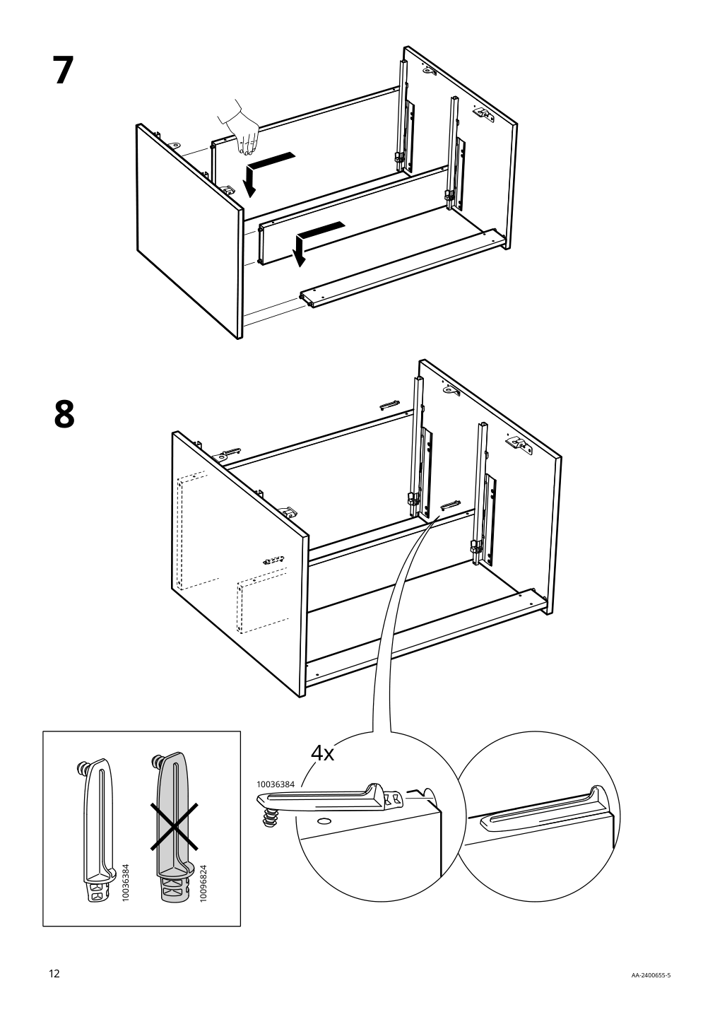 Assembly instructions for IKEA Aengsjoen bathroom vanity with drawers high gloss white | Page 12 - IKEA ÄNGSJÖN / KATTEVIK Bathroom vanity with sink & faucet 995.341.93