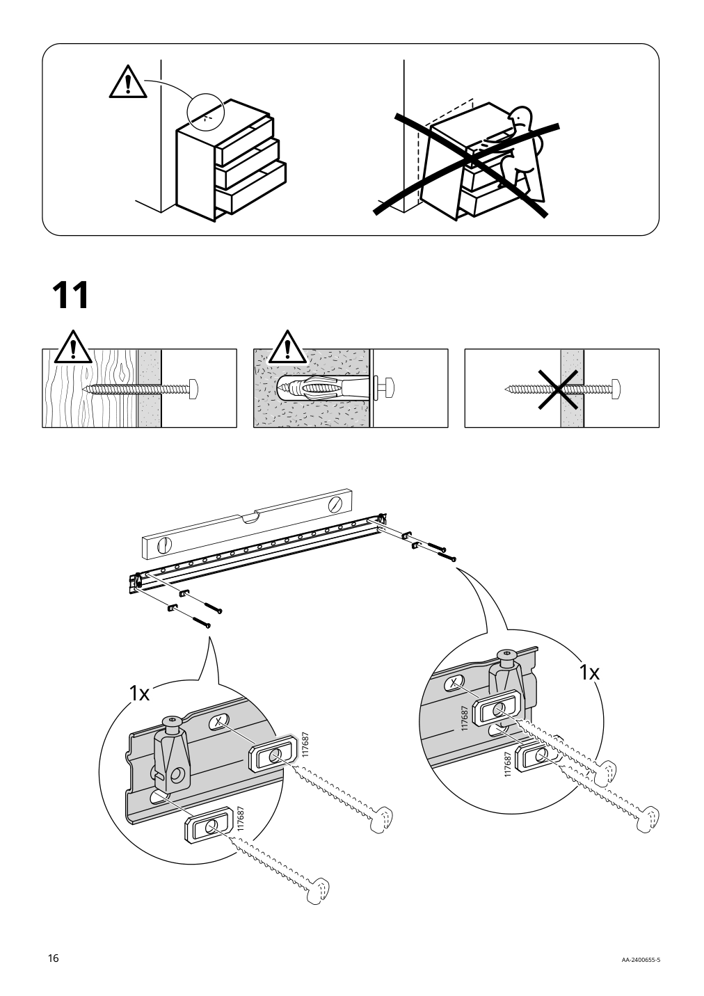 Assembly instructions for IKEA Aengsjoen bathroom vanity with drawers high gloss white | Page 16 - IKEA ÄNGSJÖN / KATTEVIK Bathroom vanity with sink & faucet 995.341.93