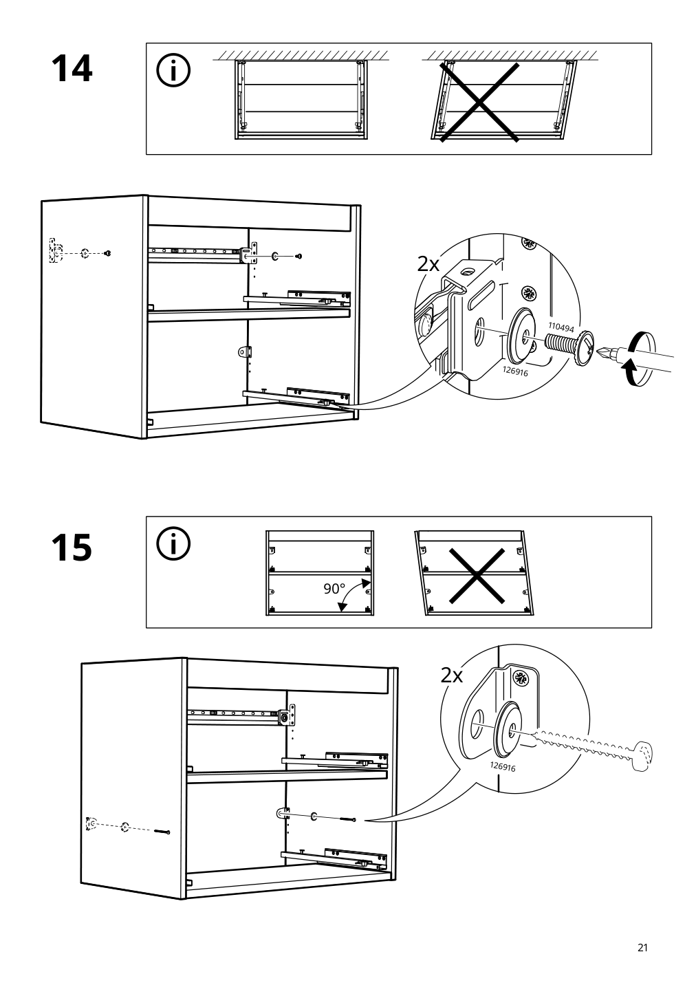 Assembly instructions for IKEA Aengsjoen bathroom vanity with drawers high gloss white | Page 21 - IKEA ÄNGSJÖN / KATTEVIK Bathroom vanity with sink & faucet 995.341.93