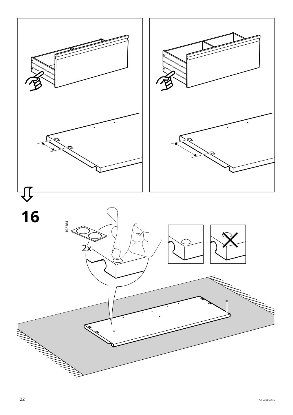 Assembly instructions for IKEA Aengsjoen bathroom vanity with drawers high gloss white | Page 22 - IKEA ÄNGSJÖN / KATTEVIK Bathroom vanity with sink & faucet 995.341.93