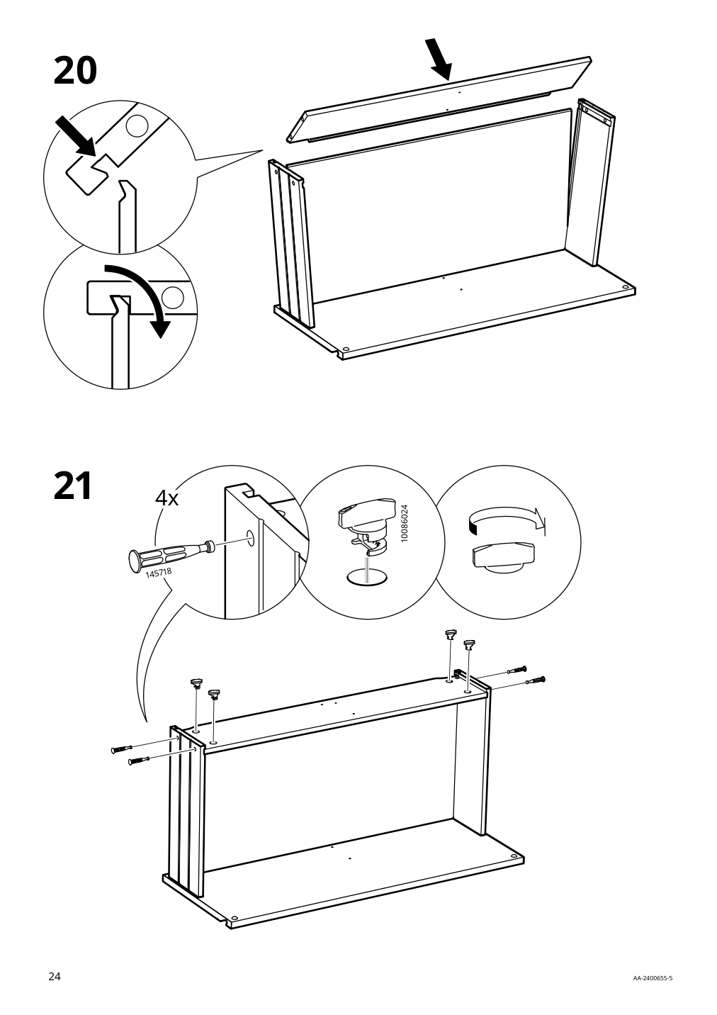 Assembly instructions for IKEA Aengsjoen bathroom vanity with drawers high gloss white | Page 24 - IKEA ÄNGSJÖN / KATTEVIK Bathroom vanity with sink & faucet 995.341.93