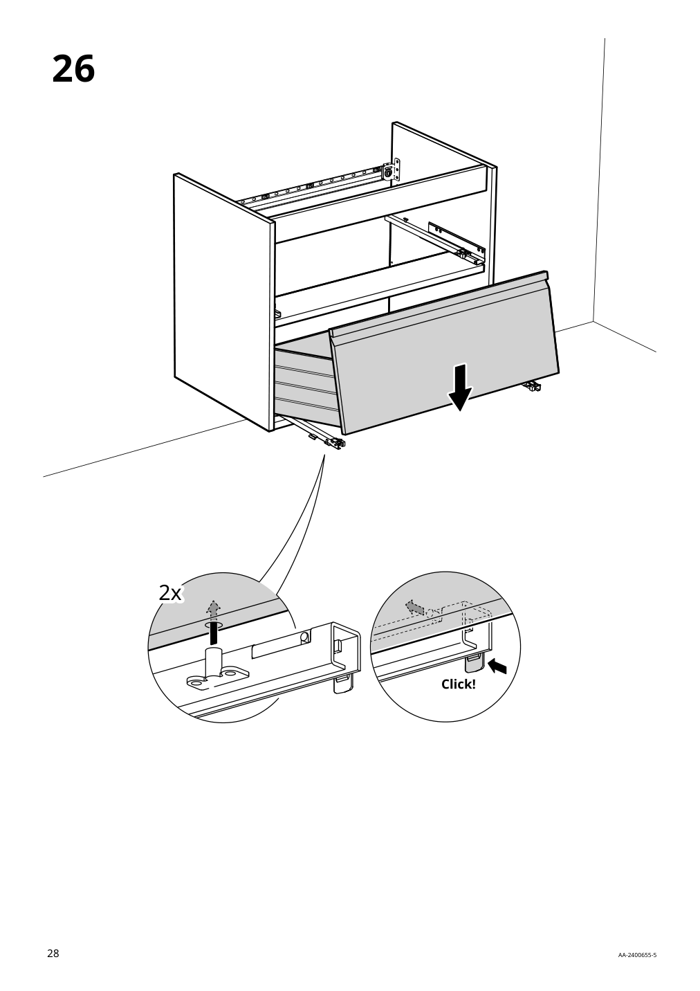 Assembly instructions for IKEA Aengsjoen bathroom vanity with drawers high gloss white | Page 28 - IKEA ÄNGSJÖN / KATTEVIK Bathroom vanity with sink & faucet 995.341.93