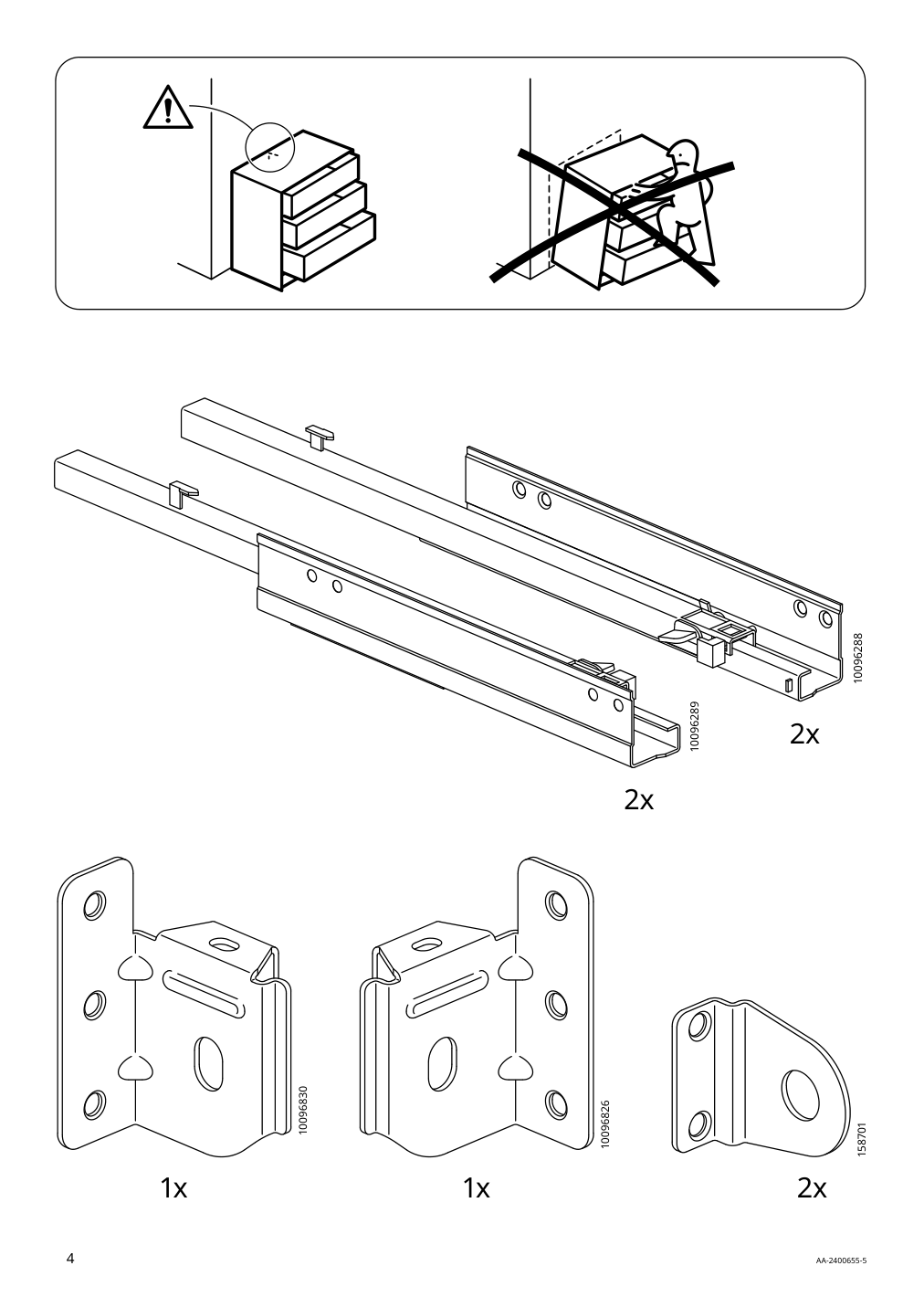 Assembly instructions for IKEA Aengsjoen bathroom vanity with drawers high gloss white | Page 4 - IKEA ÄNGSJÖN / KATTEVIK Bathroom vanity with sink & faucet 995.341.93