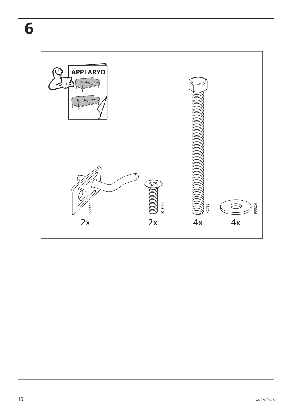 Assembly instructions for IKEA Aepplaryd chaise section lejde light gray | Page 10 - IKEA ÄPPLARYD sectional, 4-seat with chaise 994.295.40