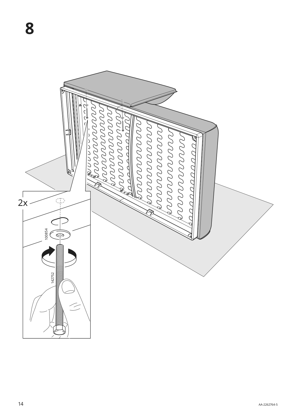 Assembly instructions for IKEA Aepplaryd chaise section djuparp red brown | Page 14 - IKEA ÄPPLARYD sofa with chaise 294.180.69