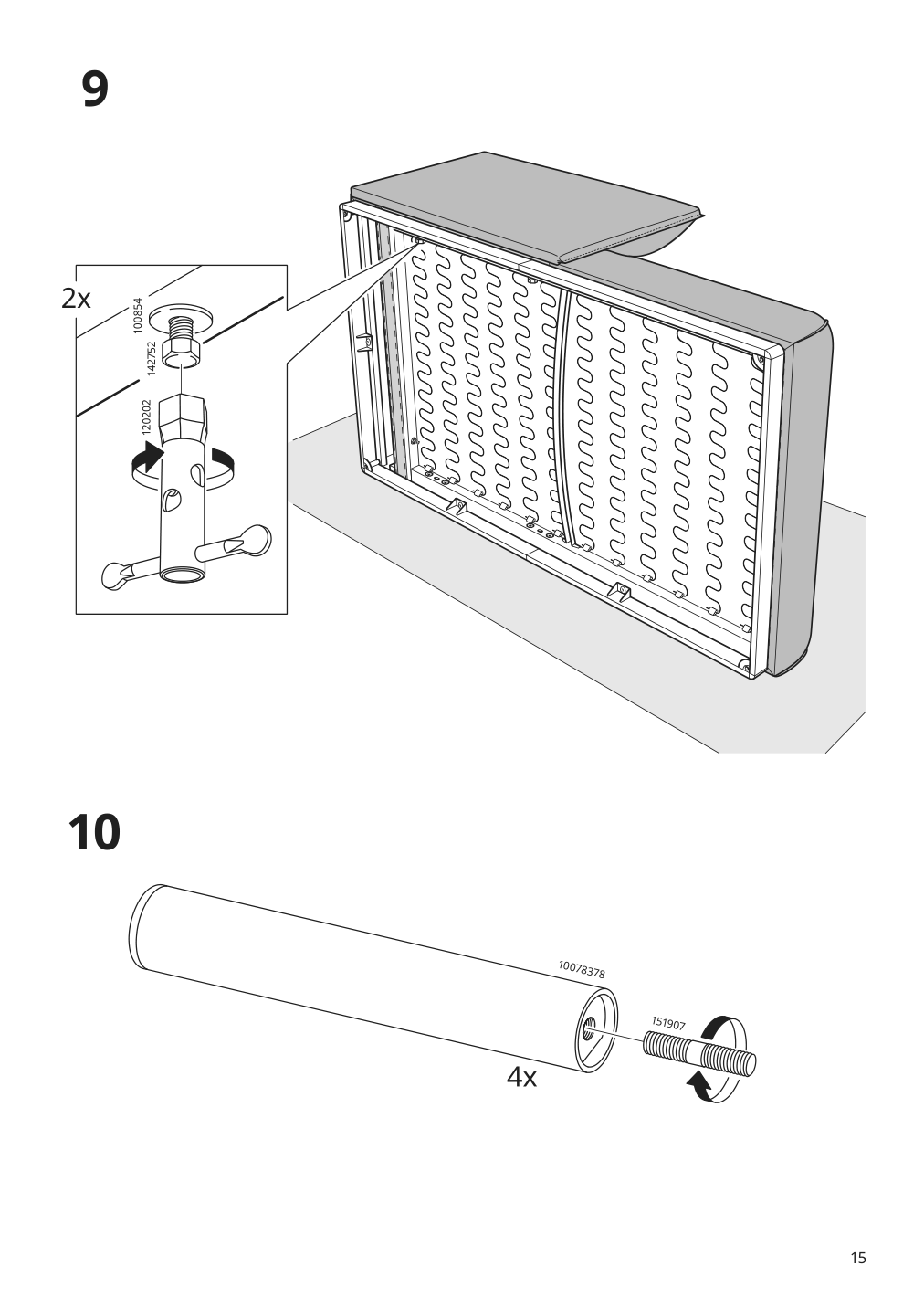 Assembly instructions for IKEA Aepplaryd chaise section djuparp red brown | Page 15 - IKEA ÄPPLARYD chaise section 805.043.27