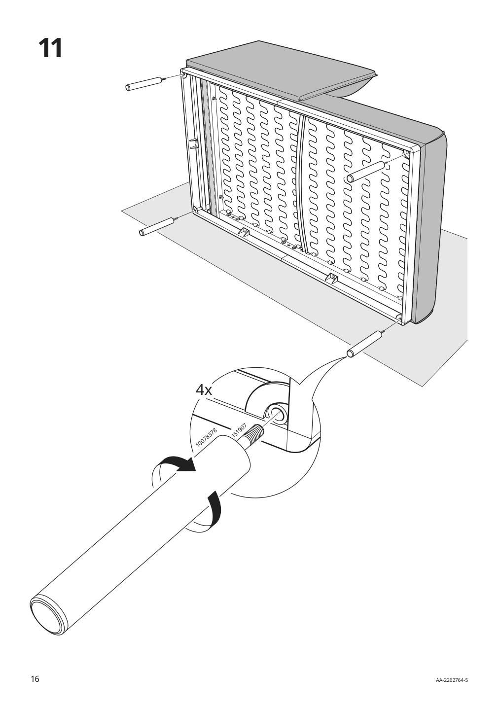 Assembly instructions for IKEA Aepplaryd chaise section djuparp dark blue | Page 16 - IKEA ÄPPLARYD sofa with chaise 194.180.41