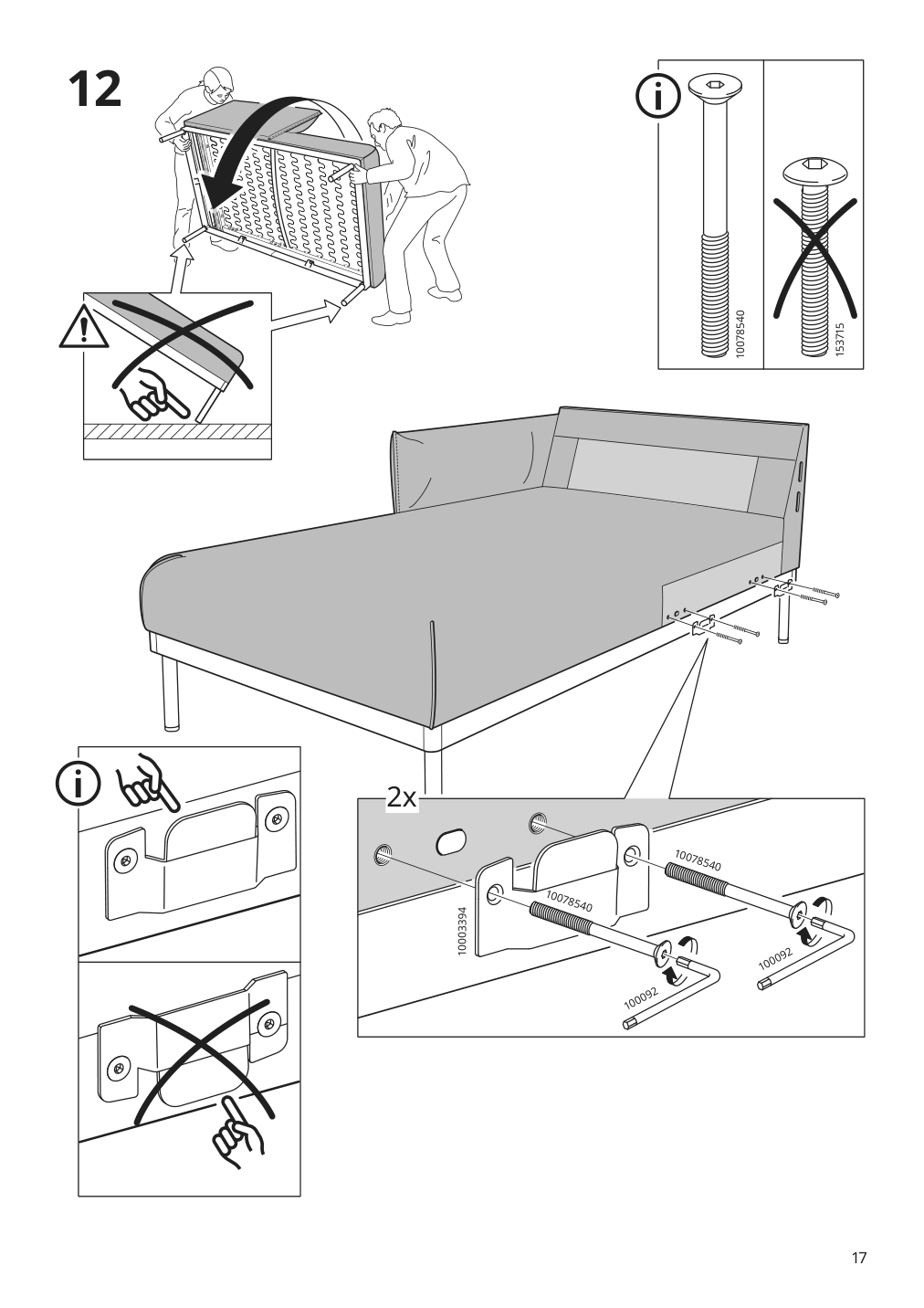 Assembly instructions for IKEA Aepplaryd chaise section lejde light gray | Page 17 - IKEA ÄPPLARYD chaise section 205.062.68