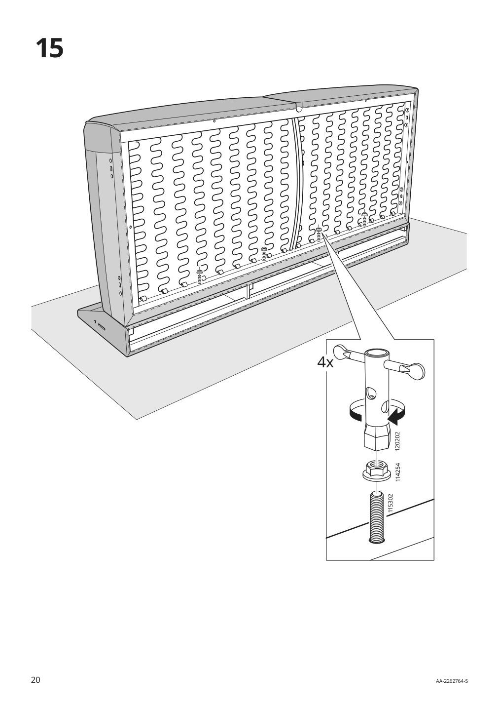 Assembly instructions for IKEA Aepplaryd chaise section djuparp red brown | Page 20 - IKEA ÄPPLARYD sectional, 4-seat with chaise 994.295.21