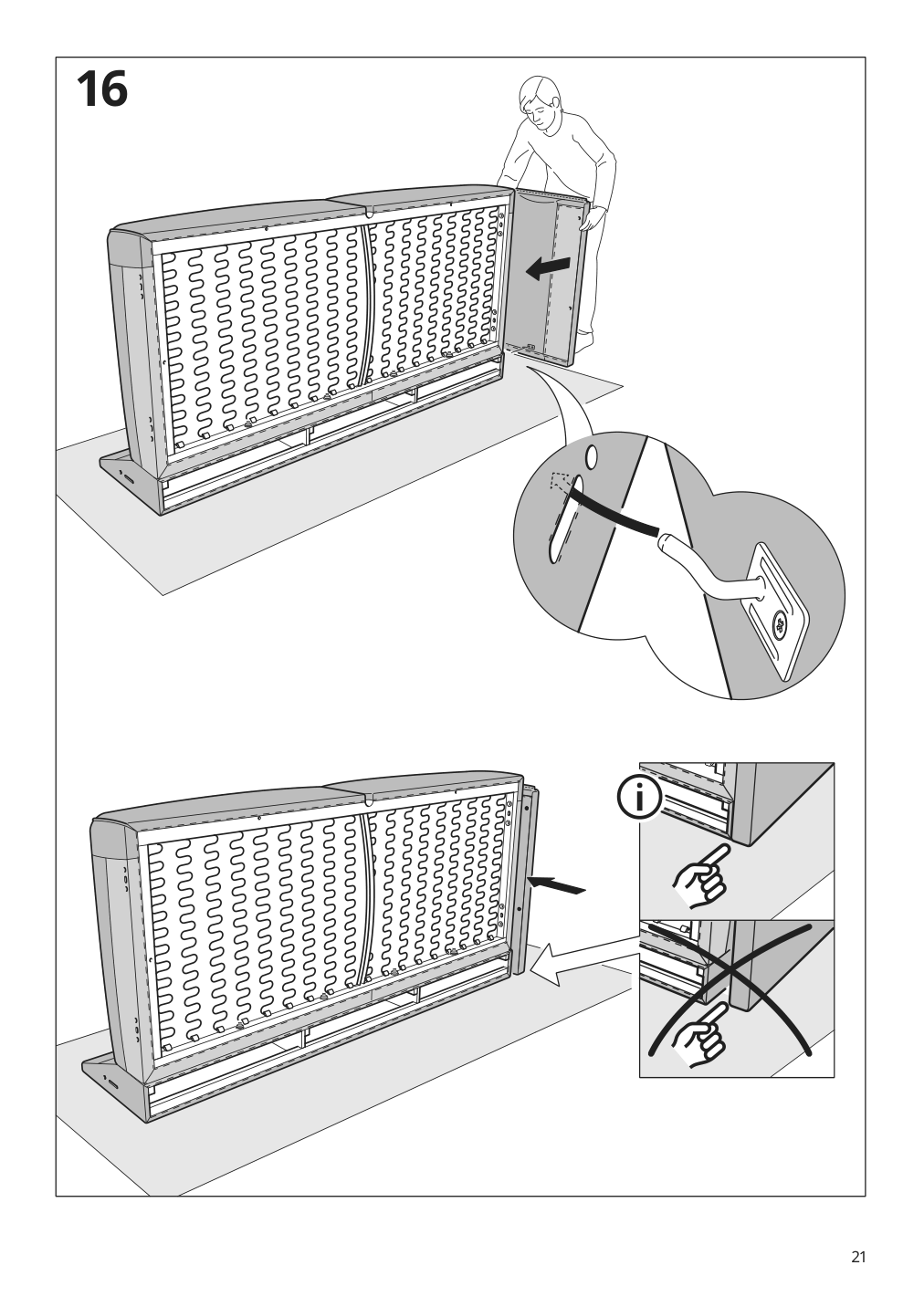 Assembly instructions for IKEA Aepplaryd chaise section djuparp dark blue | Page 21 - IKEA ÄPPLARYD sofa with chaise 194.180.41