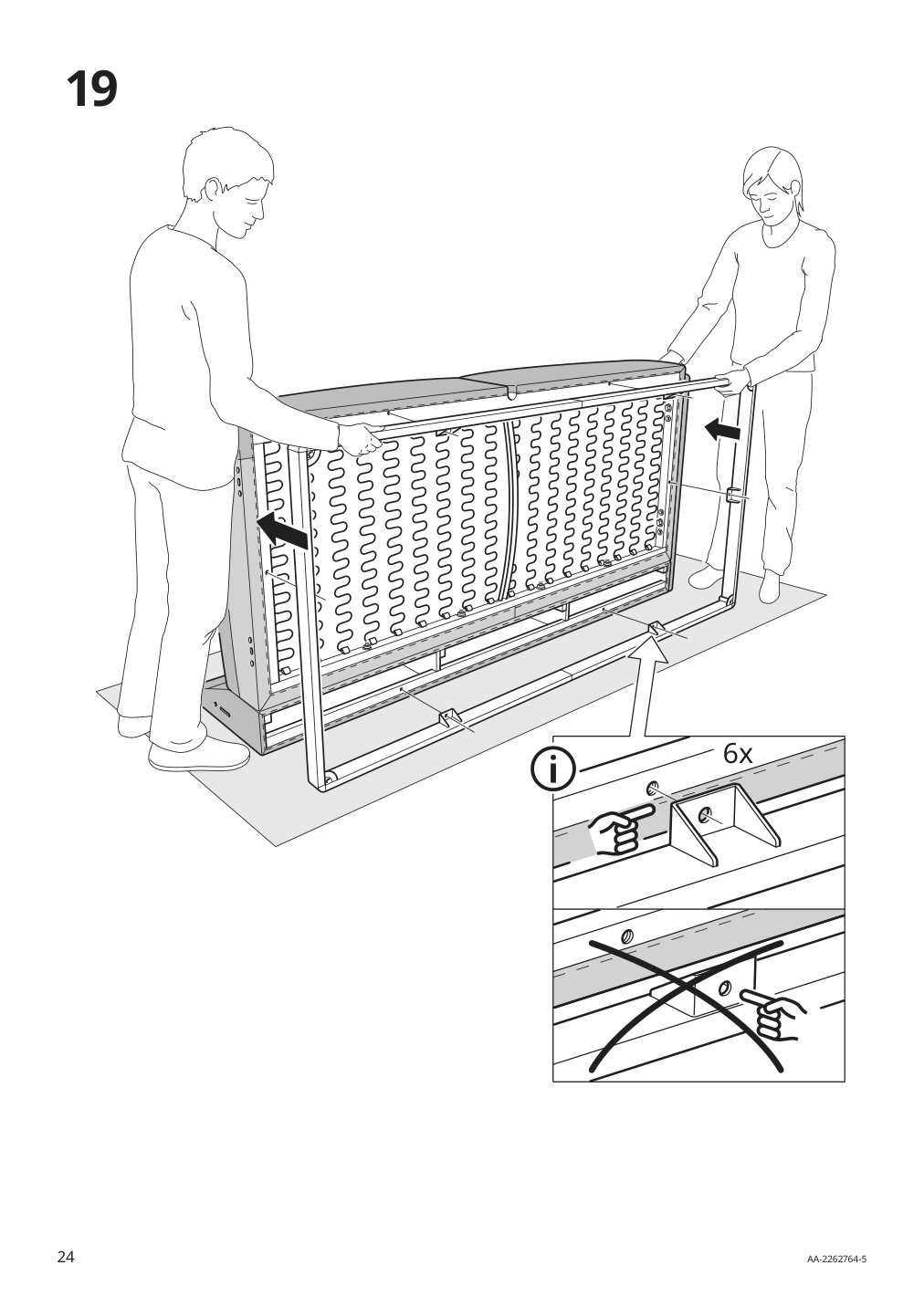 Assembly instructions for IKEA Aepplaryd chaise section djuparp red brown | Page 24 - IKEA ÄPPLARYD sofa with chaise 294.180.69