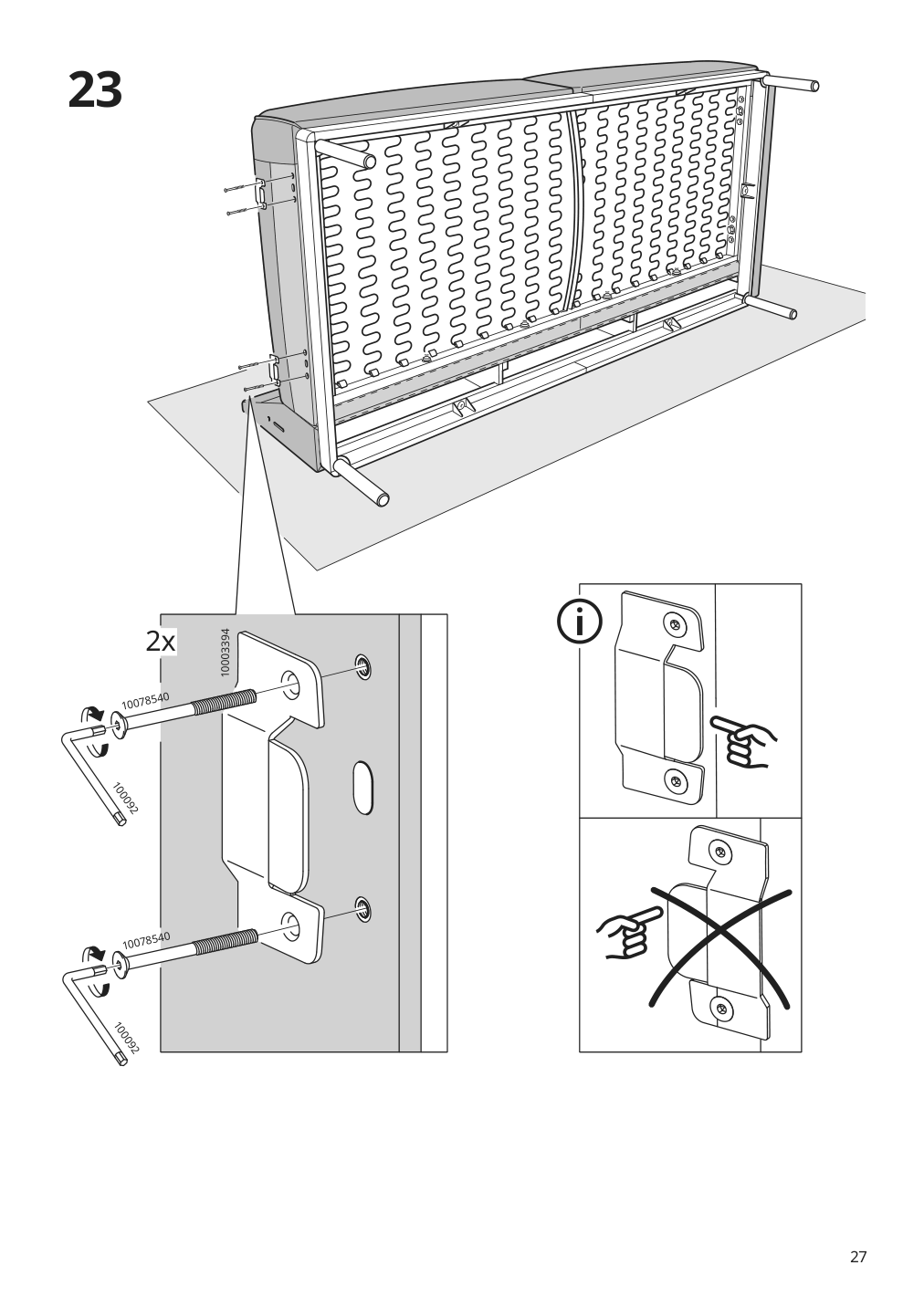 Assembly instructions for IKEA Aepplaryd chaise section djuparp dark blue | Page 27 - IKEA ÄPPLARYD chaise section 505.043.19