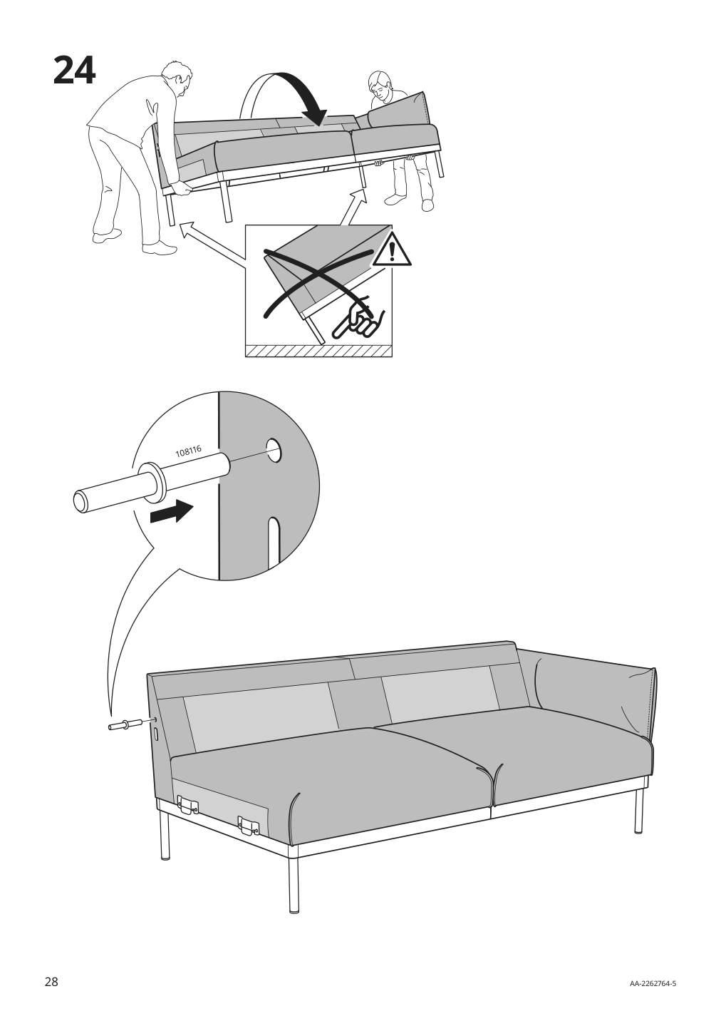 Assembly instructions for IKEA Aepplaryd chaise section djuparp red brown | Page 28 - IKEA ÄPPLARYD sofa with chaise 294.180.69