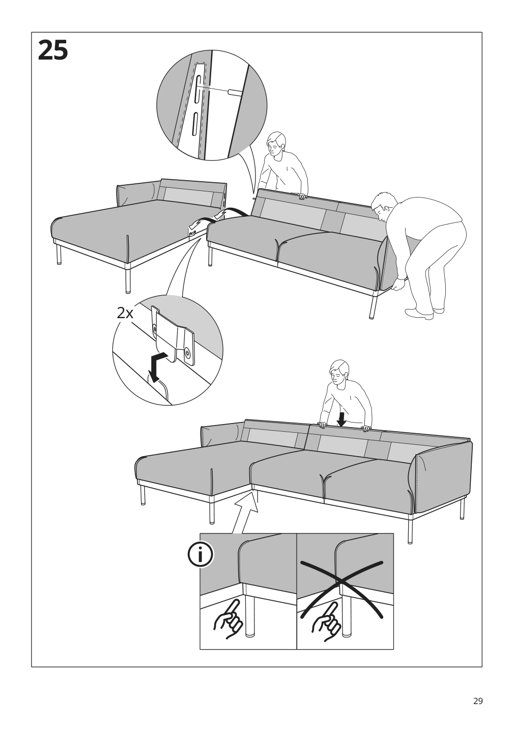 Assembly instructions for IKEA Aepplaryd chaise section lejde gray black | Page 29 - IKEA ÄPPLARYD chaise section 605.062.66