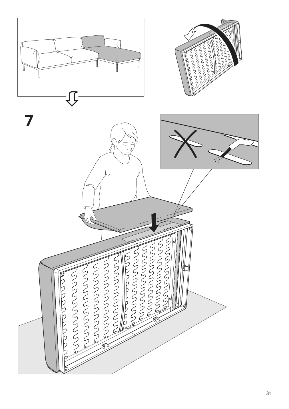 Assembly instructions for IKEA Aepplaryd chaise section lejde gray black | Page 31 - IKEA ÄPPLARYD sectional, 4-seat with chaise 994.295.35