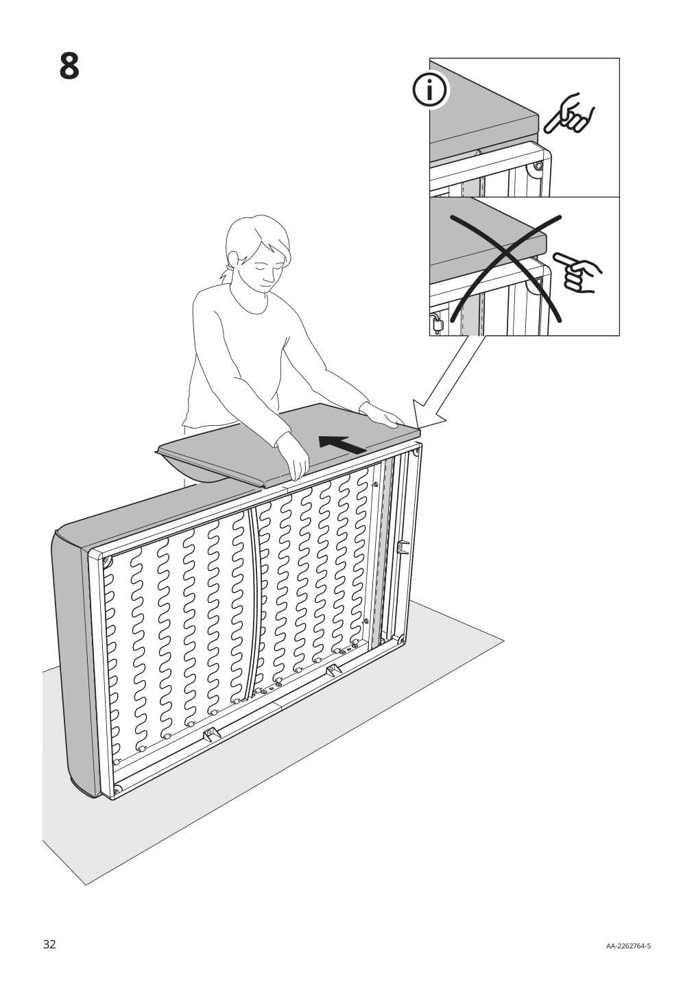 Assembly instructions for IKEA Aepplaryd chaise section djuparp dark blue | Page 32 - IKEA ÄPPLARYD sofa with chaise 194.180.41