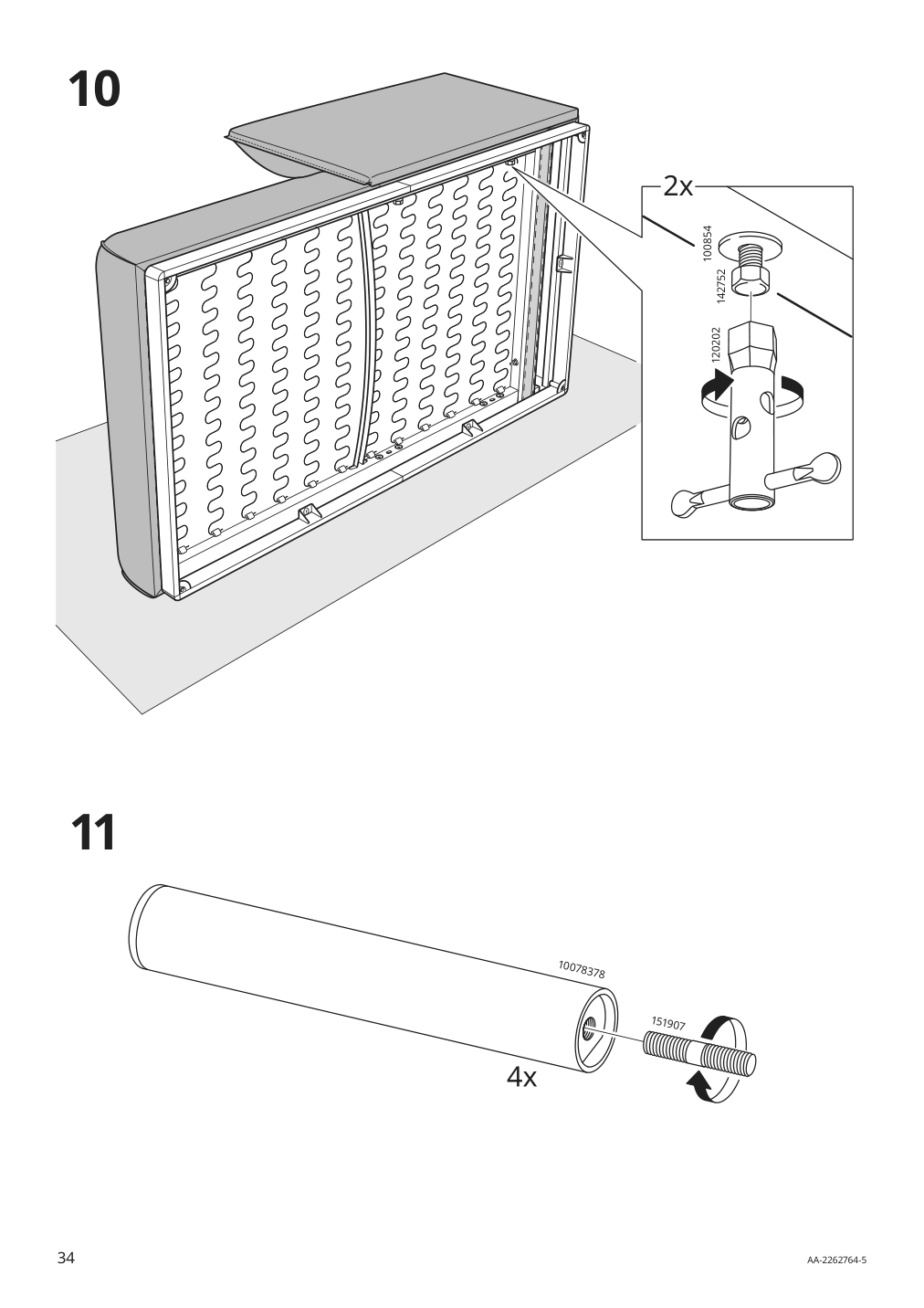 Assembly instructions for IKEA Aepplaryd chaise section djuparp dark blue | Page 34 - IKEA ÄPPLARYD sectional, 4-seat with chaise 094.295.30