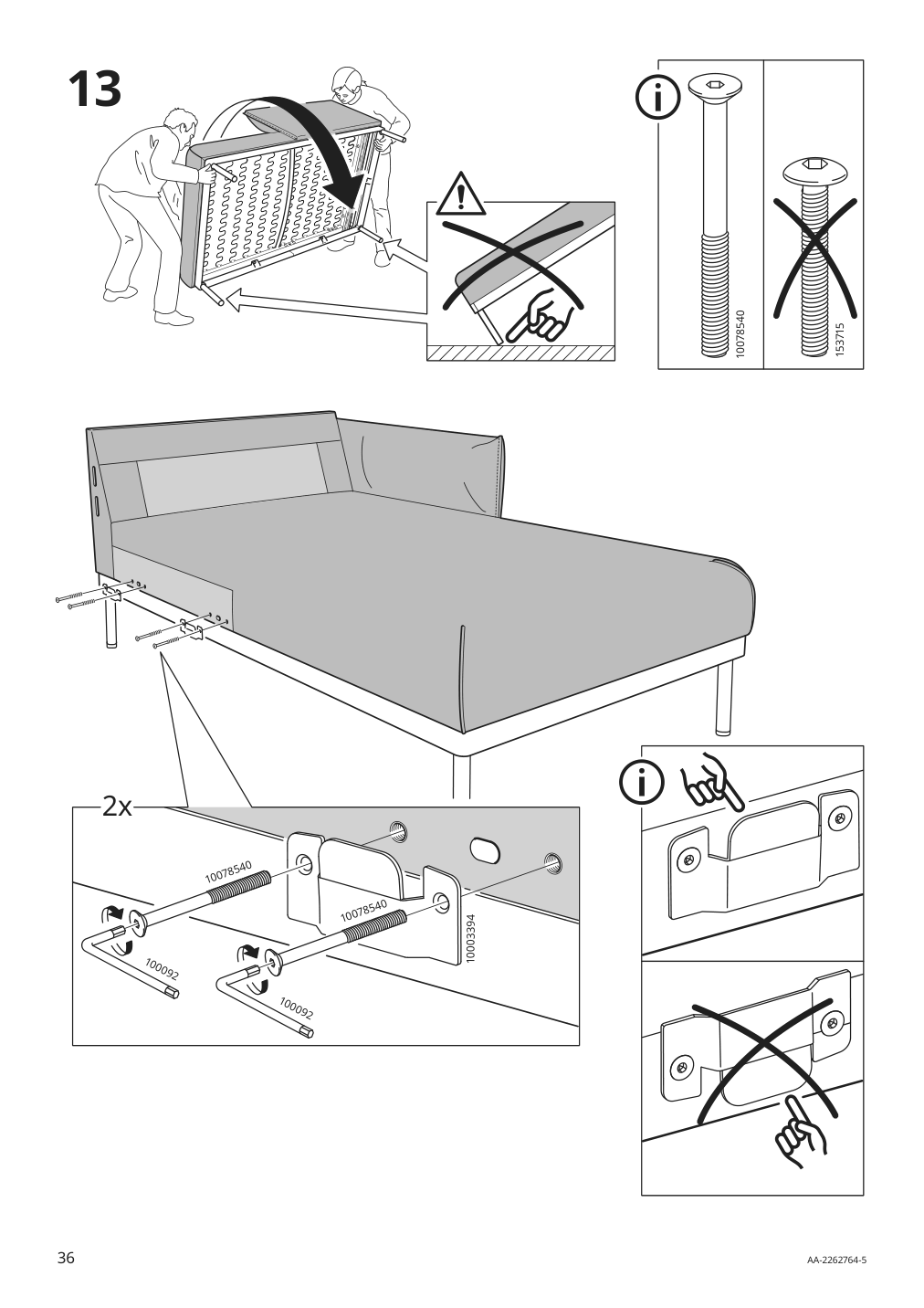 Assembly instructions for IKEA Aepplaryd chaise section djuparp dark blue | Page 36 - IKEA ÄPPLARYD sofa with chaise 194.180.41