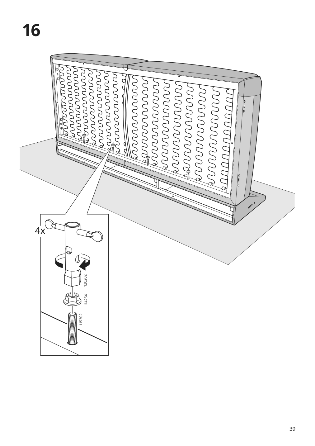 Assembly instructions for IKEA Aepplaryd chaise section djuparp red brown | Page 39 - IKEA ÄPPLARYD chaise section 805.043.27