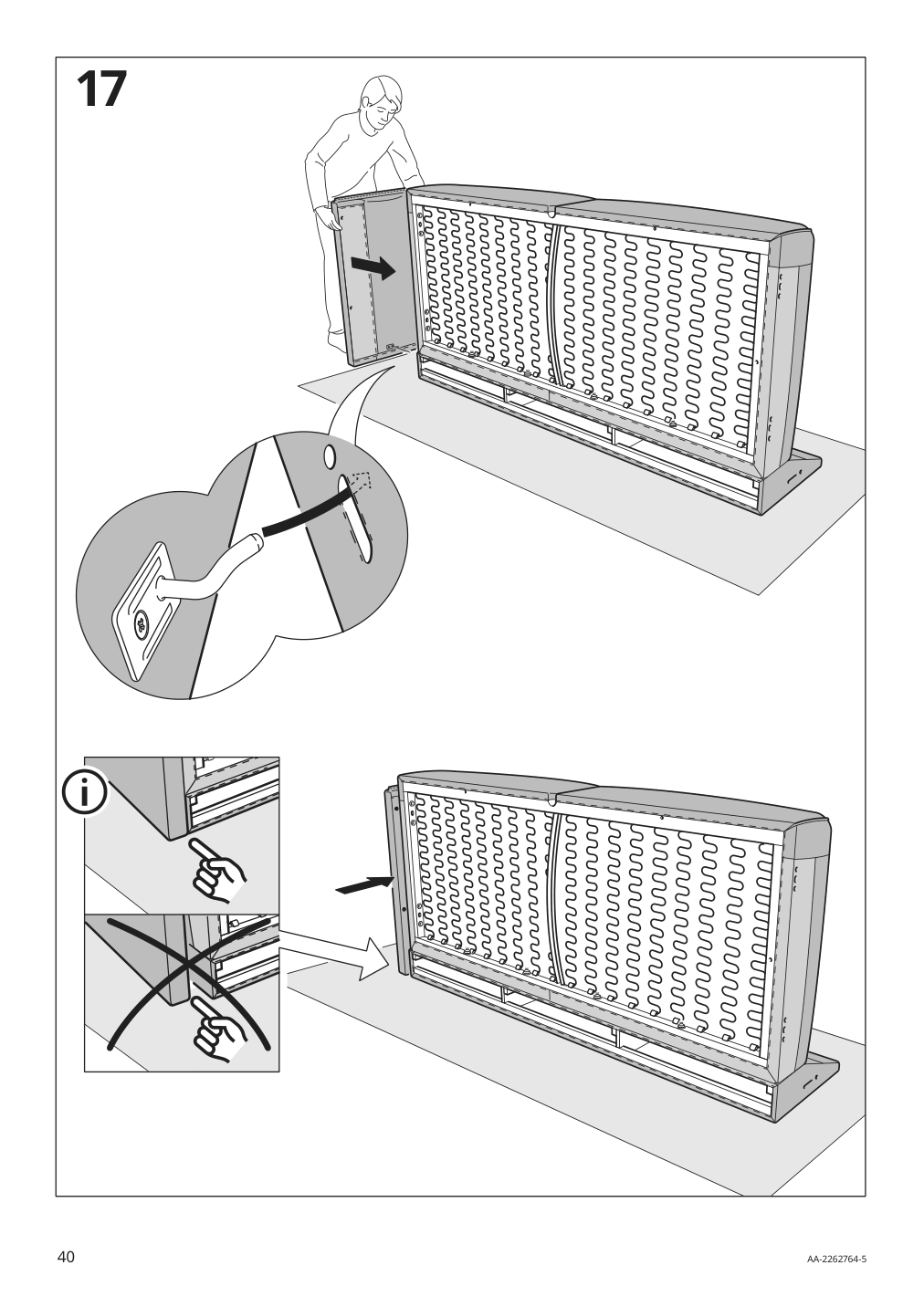 Assembly instructions for IKEA Aepplaryd chaise section lejde light gray | Page 40 - IKEA ÄPPLARYD sectional, 4-seat with chaise 994.295.40