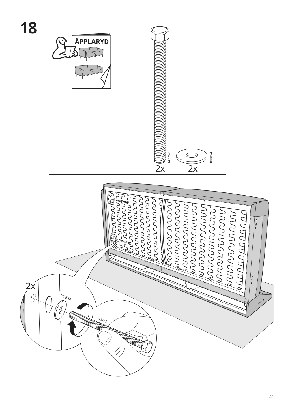 Assembly instructions for IKEA Aepplaryd chaise section djuparp dark blue | Page 41 - IKEA ÄPPLARYD chaise section 505.043.19