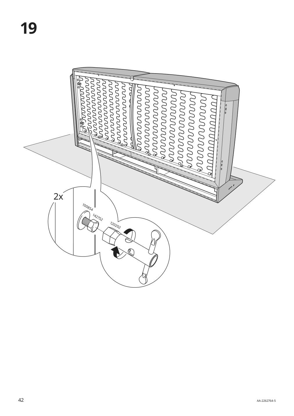 Assembly instructions for IKEA Aepplaryd chaise section djuparp red brown | Page 42 - IKEA ÄPPLARYD sofa with chaise 294.180.69