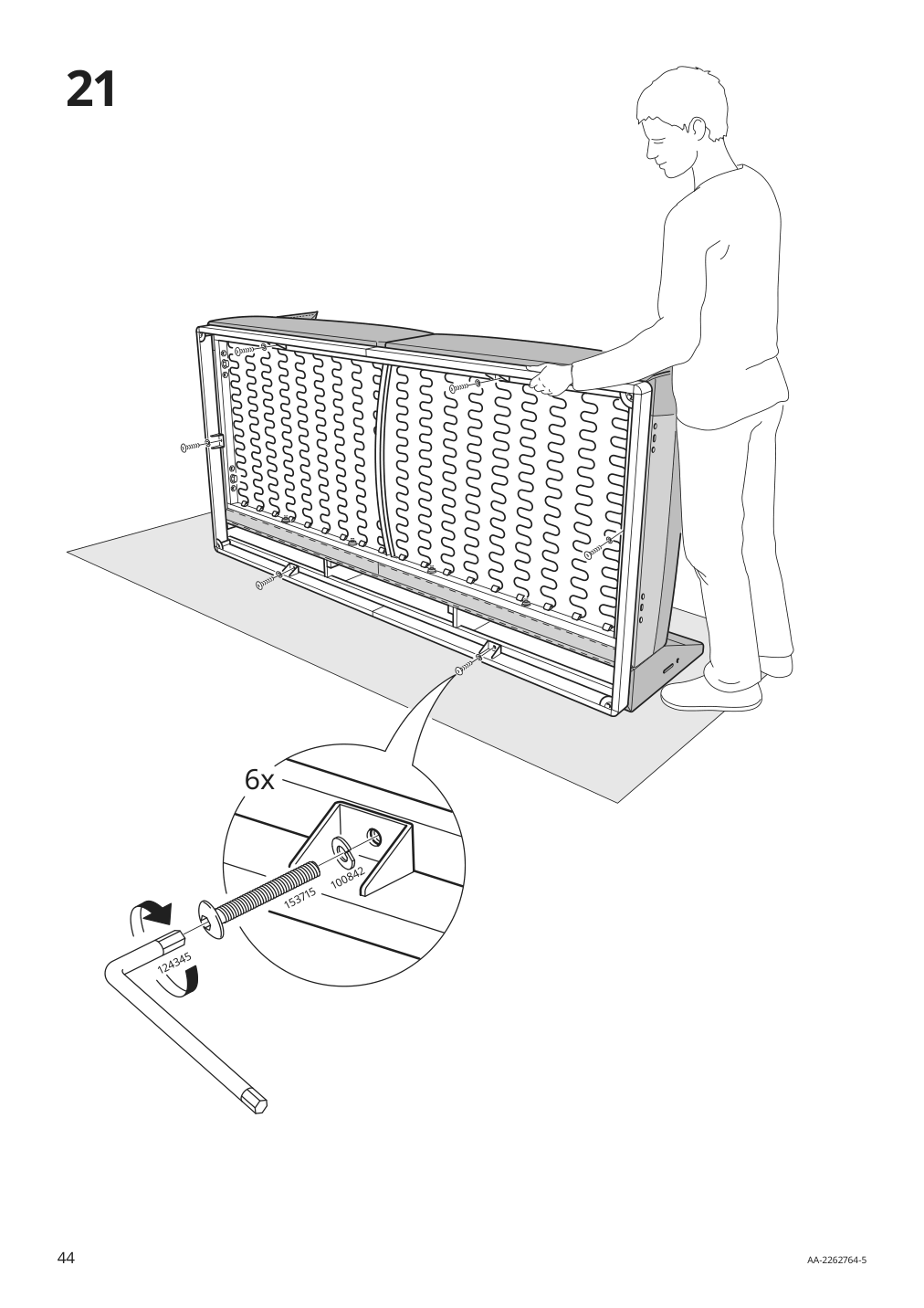 Assembly instructions for IKEA Aepplaryd chaise section djuparp red brown | Page 44 - IKEA ÄPPLARYD sofa with chaise 294.180.69