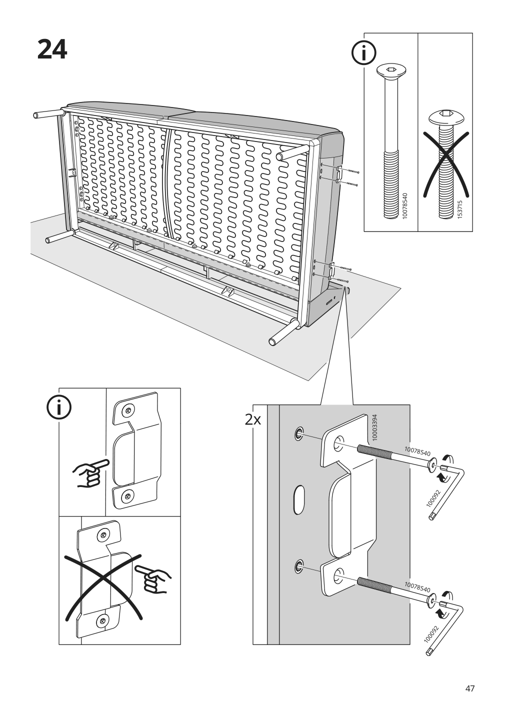 Assembly instructions for IKEA Aepplaryd chaise section lejde gray black | Page 47 - IKEA ÄPPLARYD sectional, 4-seat with chaise 994.295.35