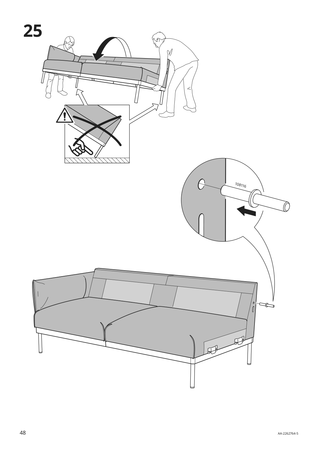 Assembly instructions for IKEA Aepplaryd chaise section lejde gray black | Page 48 - IKEA ÄPPLARYD sectional, 4-seat with chaise 994.295.35