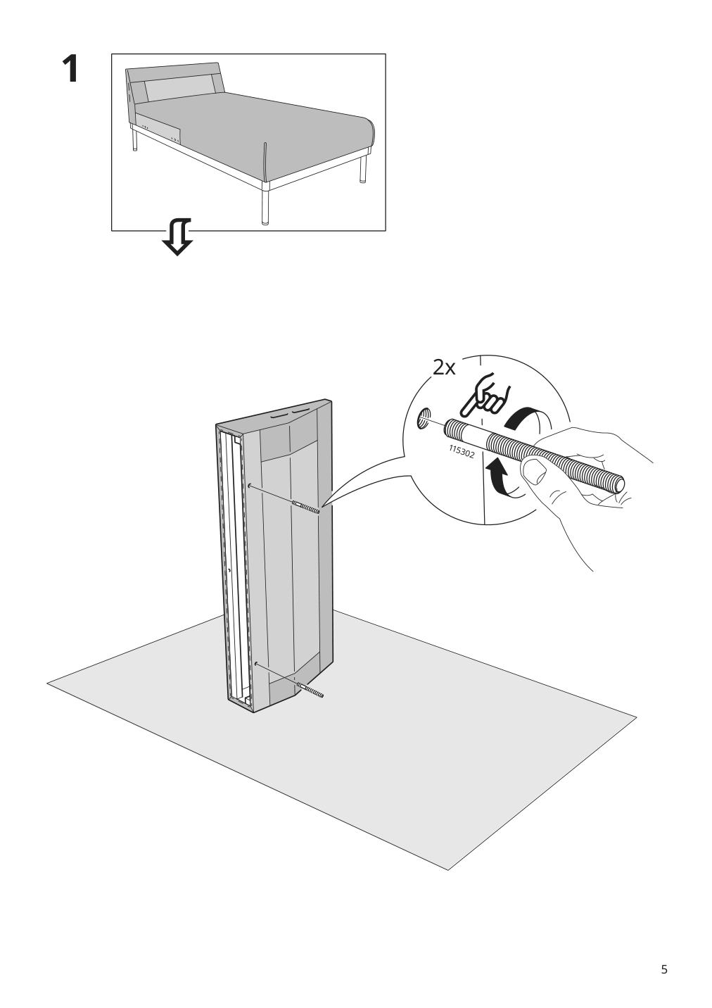 Assembly instructions for IKEA Aepplaryd chaise section djuparp dark blue | Page 5 - IKEA ÄPPLARYD sofa with chaise 194.180.41