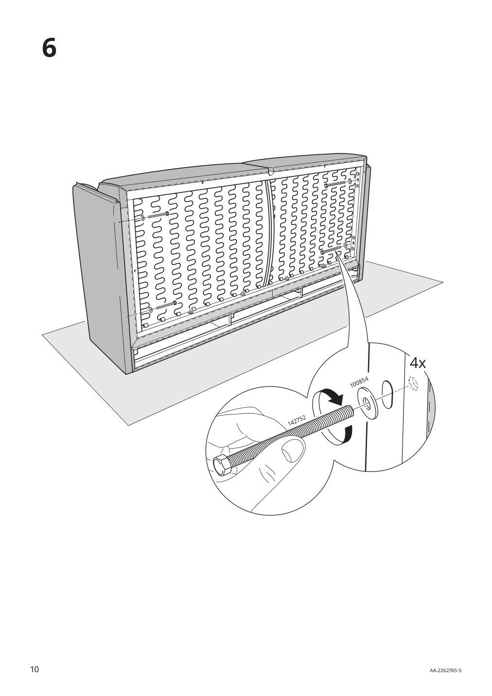 Assembly instructions for IKEA Aepplaryd loveseat lejde light gray | Page 10 - IKEA ÄPPLARYD sofa with chaise 094.180.51