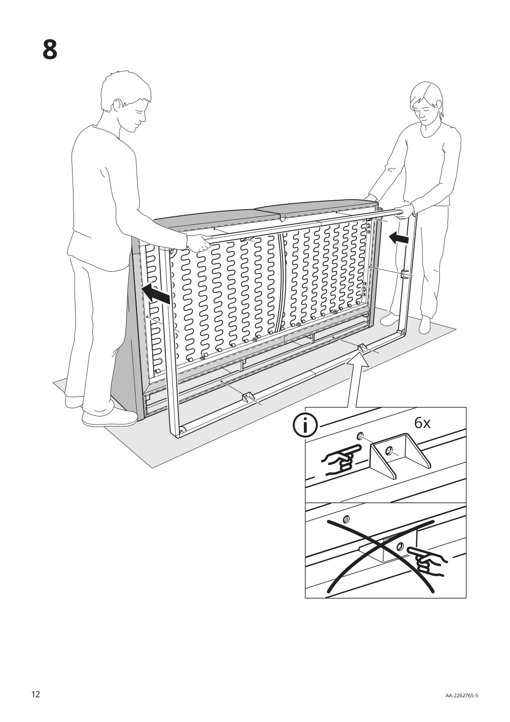 Assembly instructions for IKEA Aepplaryd loveseat djuparp red brown | Page 12 - IKEA ÄPPLARYD sofa with chaise 294.180.69