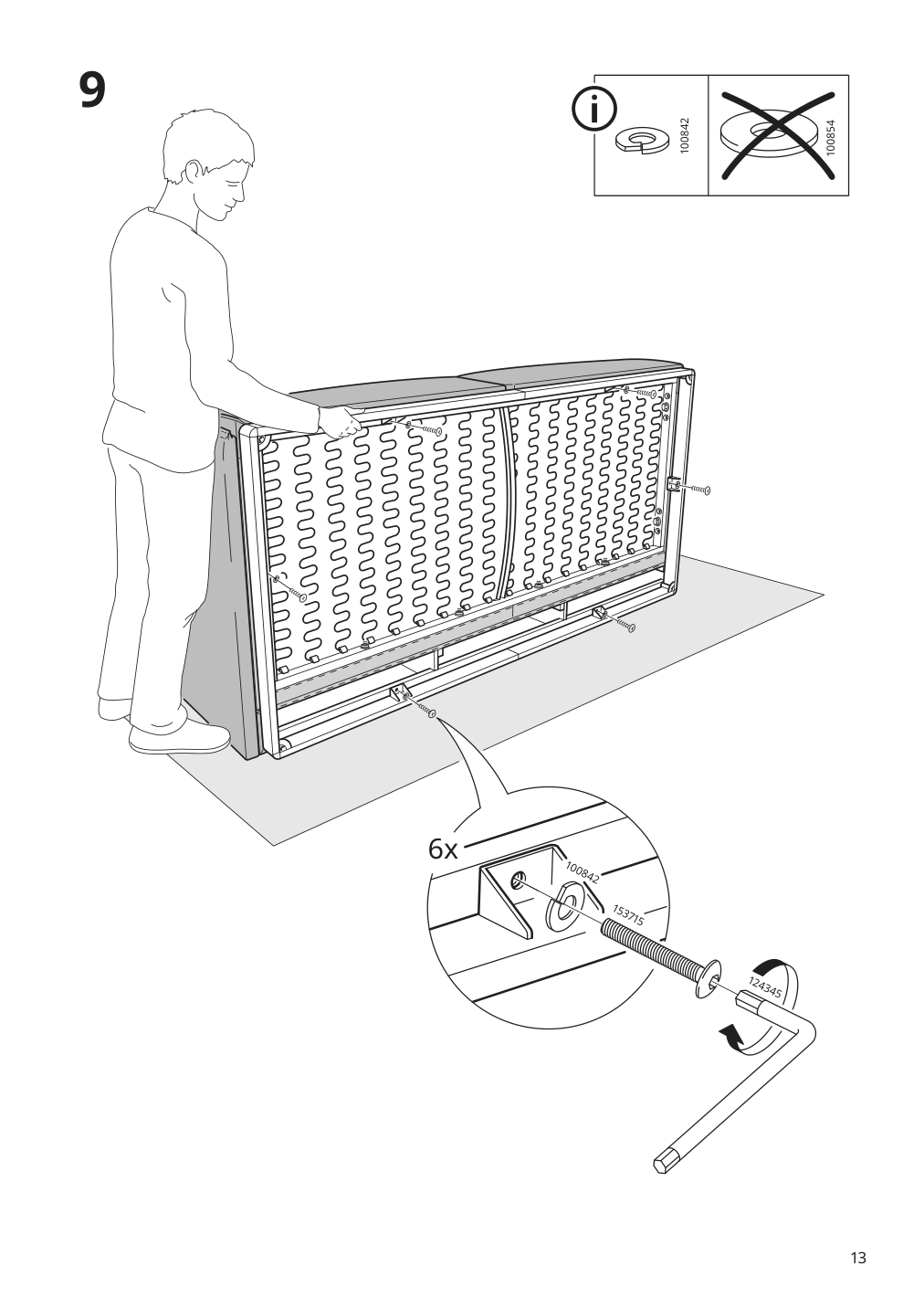 Assembly instructions for IKEA Aepplaryd sofa lejde gray black | Page 13 - IKEA ÄPPLARYD sectional, 4-seat with chaise 994.295.35