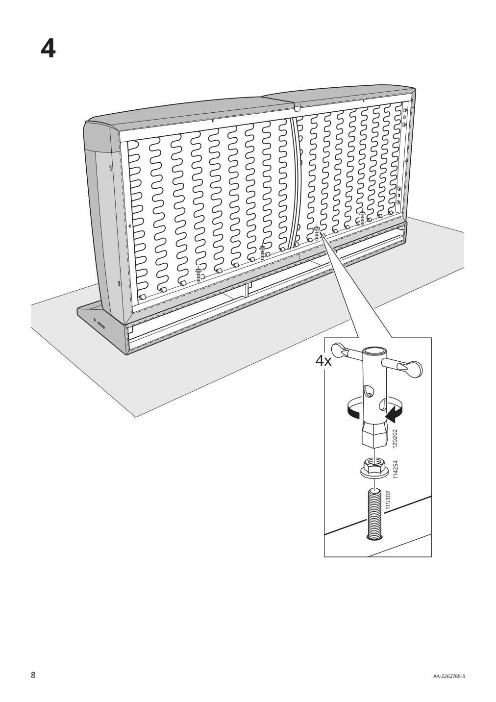 Assembly instructions for IKEA Aepplaryd sofa djuparp red brown | Page 8 - IKEA ÄPPLARYD sectional, 4-seat with chaise 994.295.21