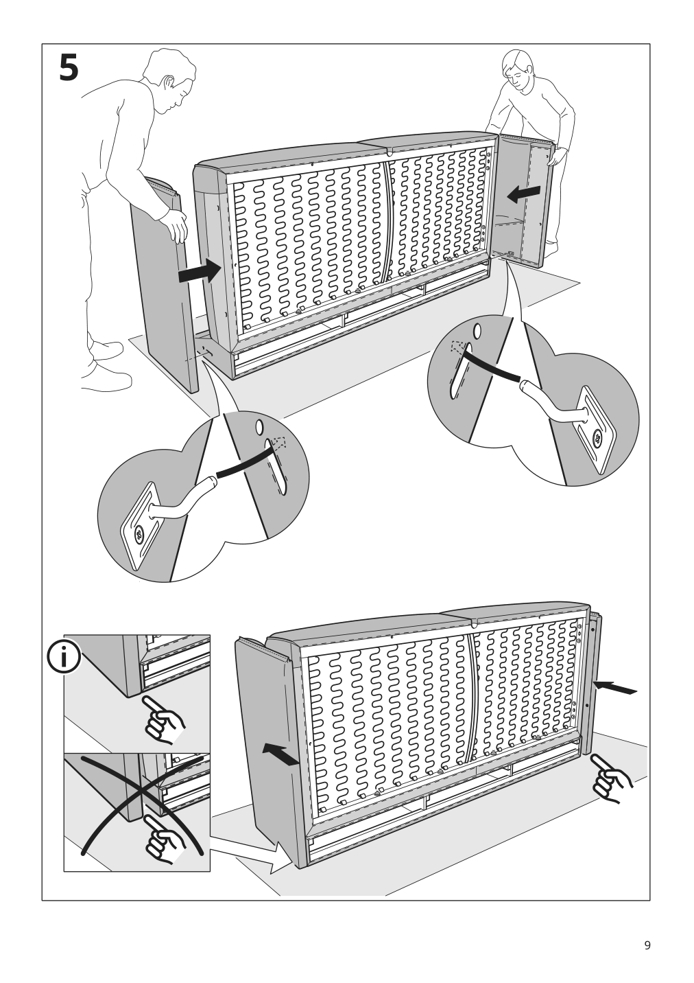 Assembly instructions for IKEA Aepplaryd loveseat lejde light gray | Page 9 - IKEA ÄPPLARYD sofa with chaise 094.180.51