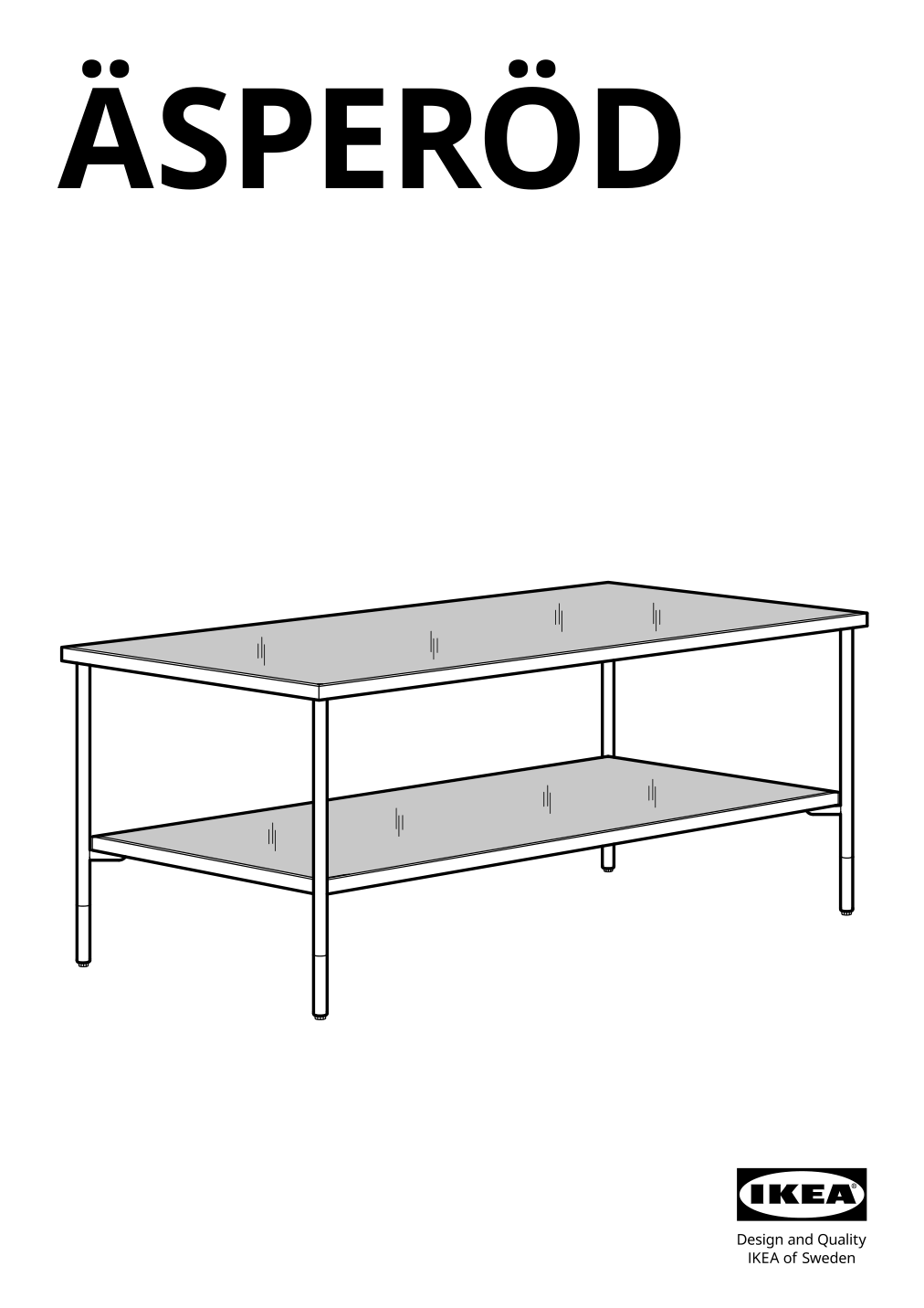 Assembly instructions for IKEA Aesperoed coffee table black glass black | Page 1 - IKEA ÄSPERÖD coffee table 004.618.88