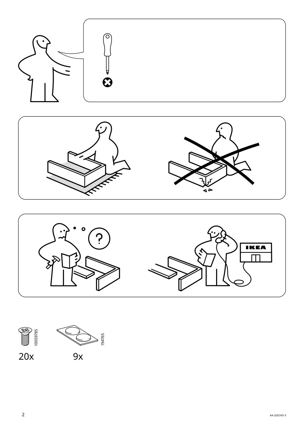 Assembly instructions for IKEA Aesperoed coffee table black glass black | Page 2 - IKEA ÄSPERÖD coffee table 004.618.88