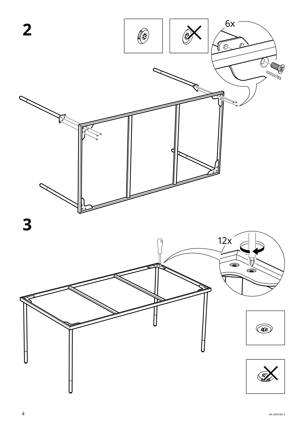 Assembly instructions for IKEA Aesperoed coffee table black glass black | Page 4 - IKEA ÄSPERÖD coffee table 004.618.88