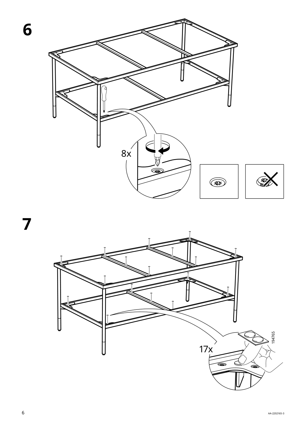 Assembly instructions for IKEA Aesperoed coffee table black glass black | Page 6 - IKEA ÄSPERÖD coffee table 004.618.88