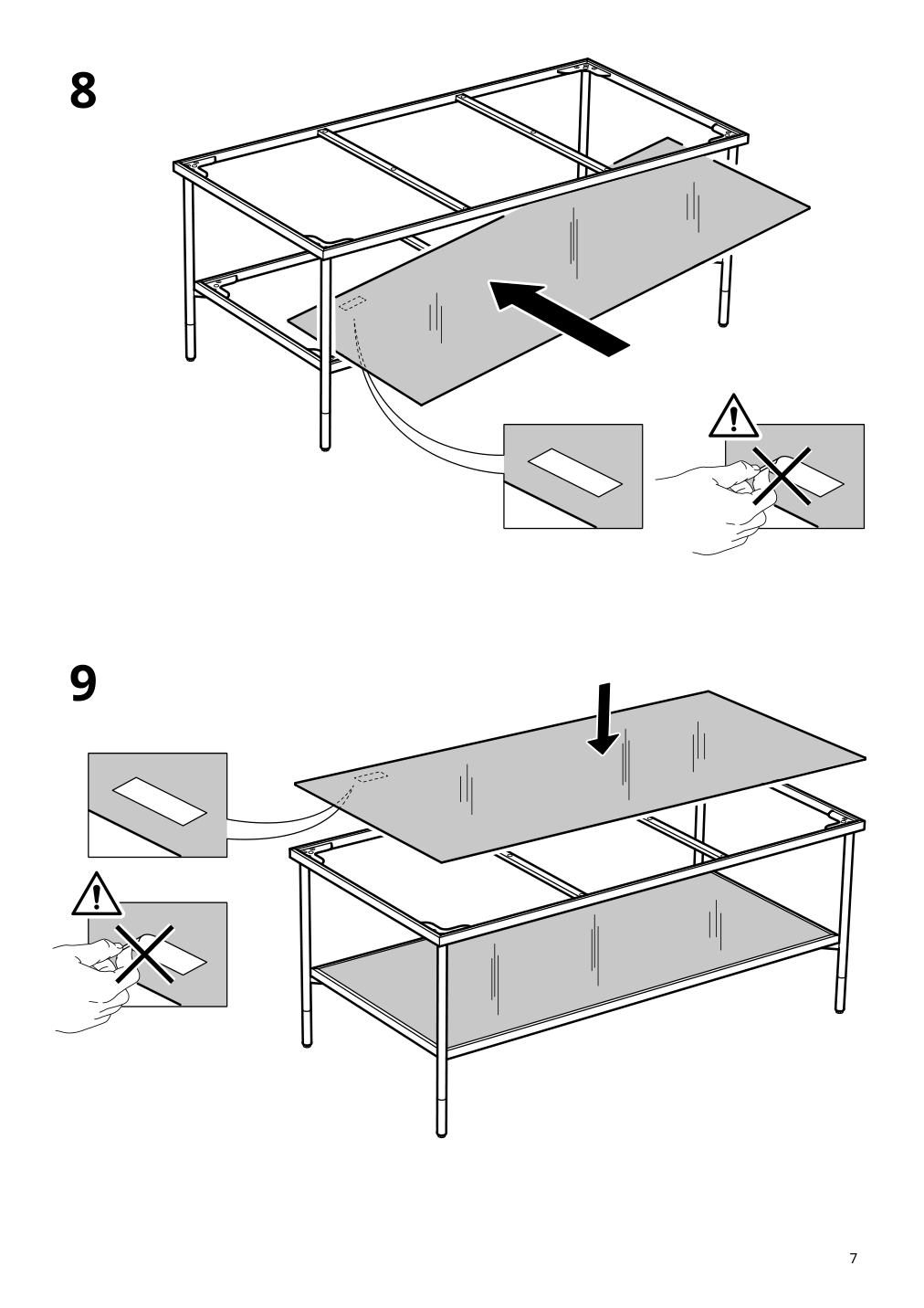 Assembly instructions for IKEA Aesperoed coffee table black glass black | Page 7 - IKEA ÄSPERÖD coffee table 004.618.88