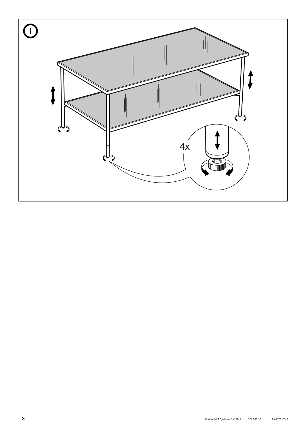 Assembly instructions for IKEA Aesperoed coffee table black glass black | Page 8 - IKEA ÄSPERÖD coffee table 004.618.88