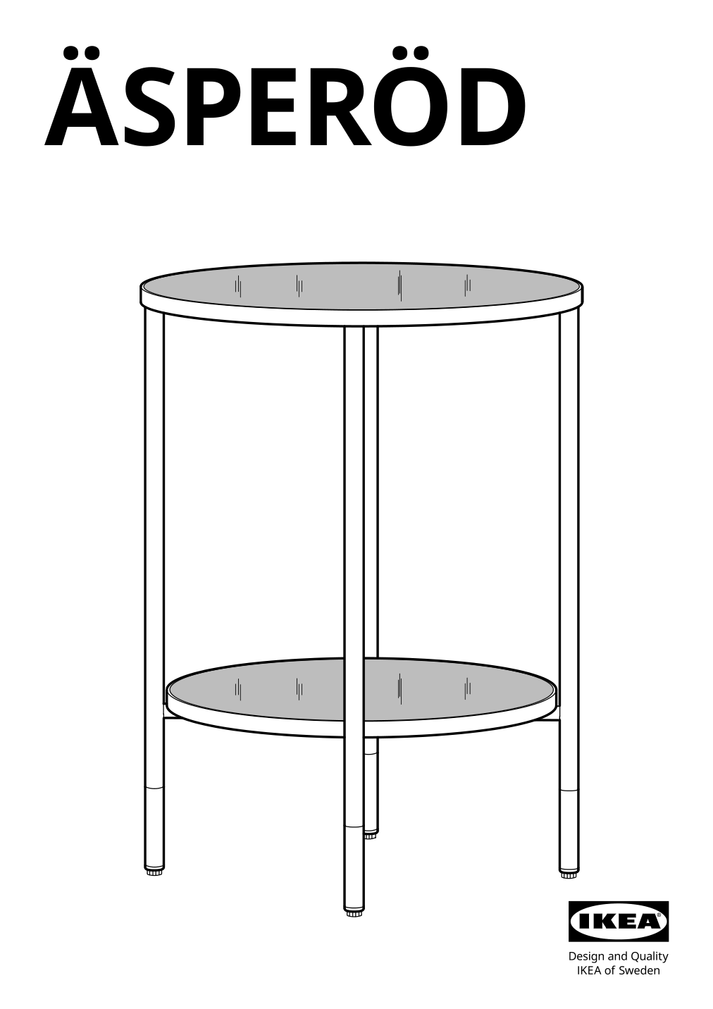 Assembly instructions for IKEA Aesperoed side table black glass black | Page 1 - IKEA ÄSPERÖD side table 104.621.80