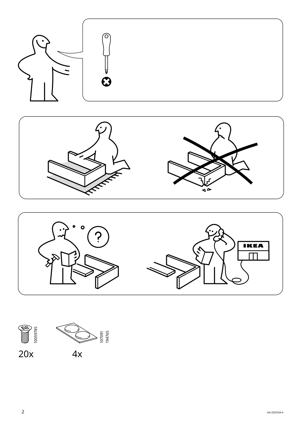 Assembly instructions for IKEA Aesperoed side table black glass black | Page 2 - IKEA ÄSPERÖD side table 104.621.80